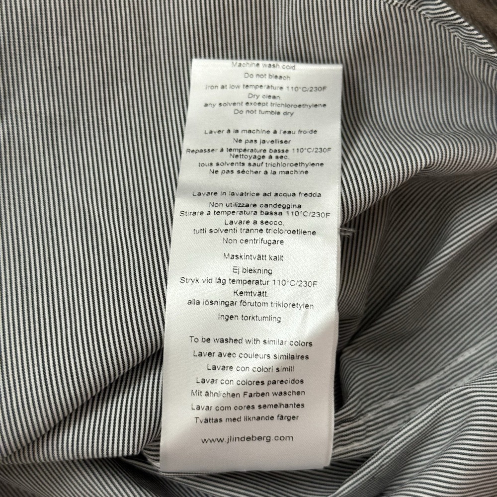 J Lindeberg Daniele 1000's Stripes Long Sleeve Slim Fit 38/15 Men's Dress Shirt - Picture 11 of 15